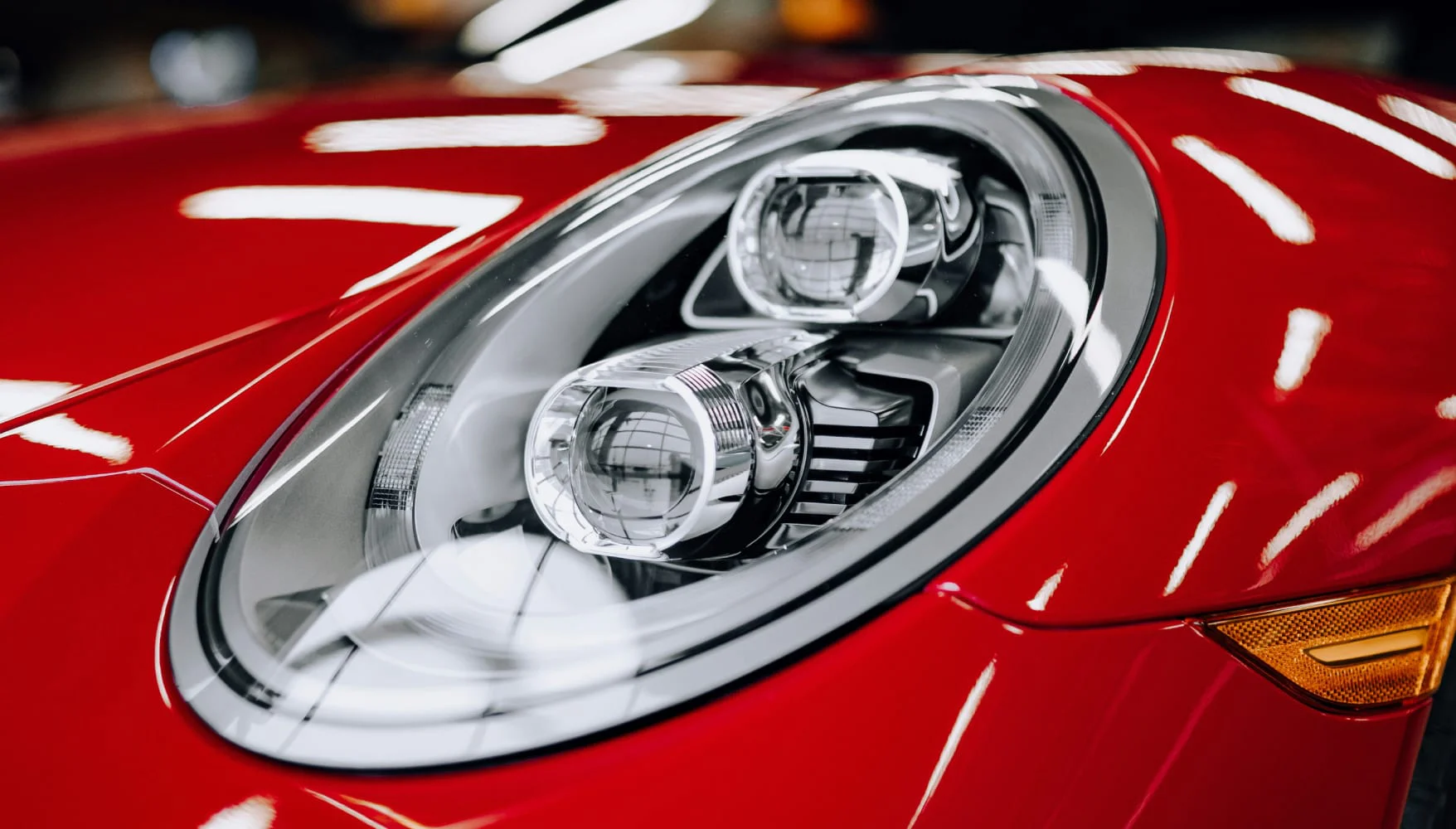 Headlight restoration close-up